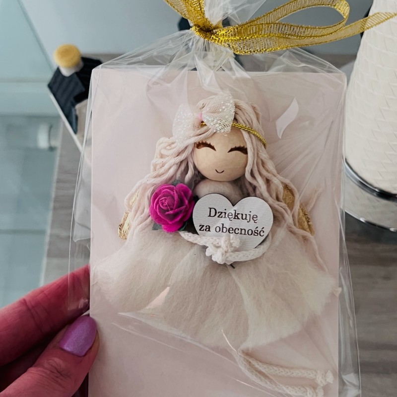 Aniołek magnes - podziękowanie dla gości - Pierwsza Komunia Chrzest Ślub